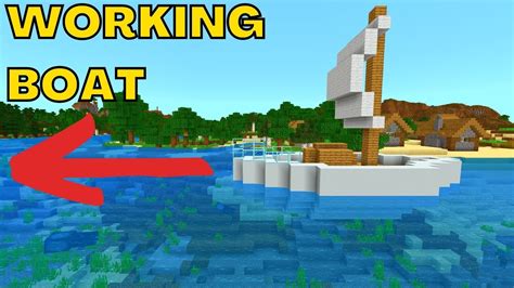 How To Build A Working Boat In Minecraft Bedrock No Mods Youtube