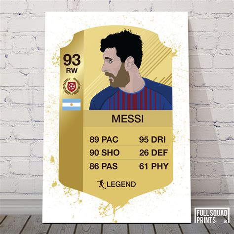 Messi Fifa Ultimate Team Print Fut Card Football Posters | Etsy