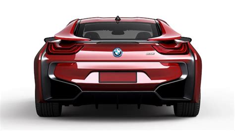 Premium Photo | BMW i8 back view mockup Plain white