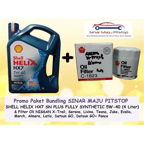 Jual Paket Oli Mobil SHELL HELIX HX7 5W 40 API SN PLUS 4 LITER SEGEL