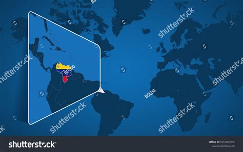 Location Of Venezuela On The World Map With Royalty Free Stock Vector