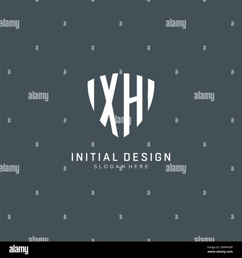 Initials Xh Logo Shield Guard Shape Creative Logo Design Concept