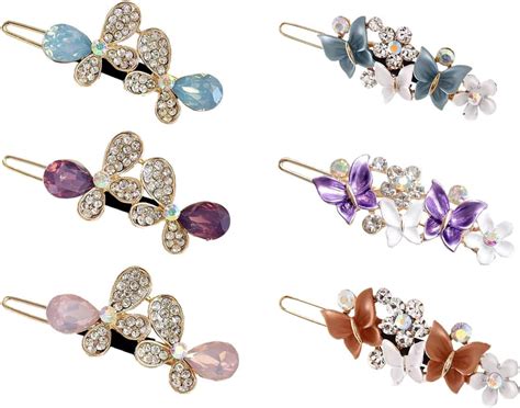 Amazon Pcs Clear Color Gems Small Mini Barrette Decorative Hair