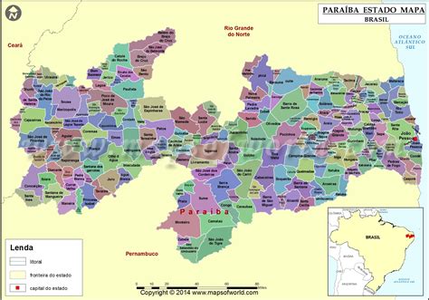 Paraíba Mapa Paraíba Estado Mapa Brasil