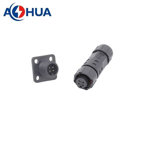 4 Pin High Quality Threaded Plastic Panel Mount M12 Flange Male Female Round Plug Socket Cable