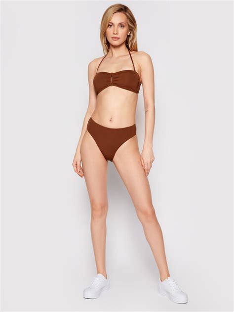 Seafolly Dół od bikini Wide Side 40629 058 Brązowy Modivo pl