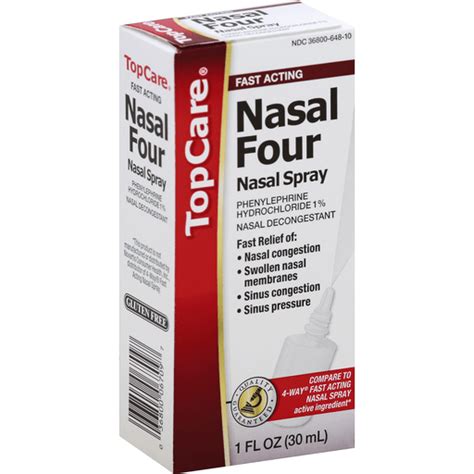 Top Care® Nasal Four Nasal Spray Box Cough Cold And Flu Treatment Chief Markets