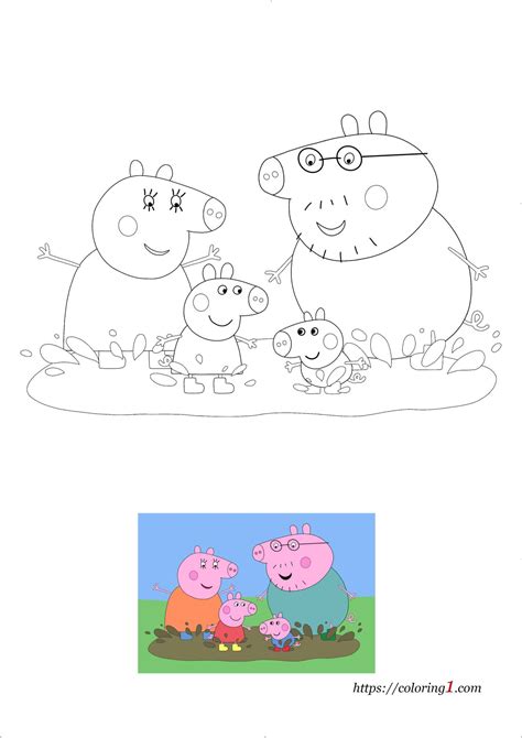 Peppa Pig Muddy Puddles Coloring Pages - 2 Free Coloring Sheets (2021)