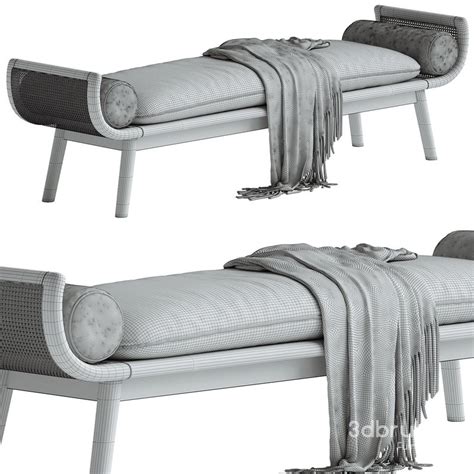 With Arms Backless Wood Upholstered Scandinavian Bedroom Bench 3d model Buy Download 3dbrute