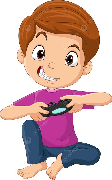 Gambar Kartun Anak Kecil Bermain Video Game Kecil Waktu Luang Maya