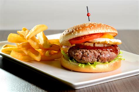 Burger and fries 2098214 Stock Photo at Vecteezy