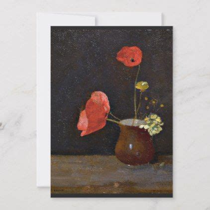 Poppies Floral Painting By Odilon Redon Card