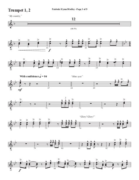 Patriotic Hymn Medley Choral Anthem SATB Trumpet Sheet Music PDF