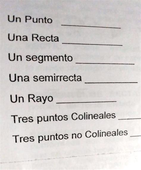 Puntossegmentosrectasemirrectarayo Y Plano Un Punto Una Recta Un