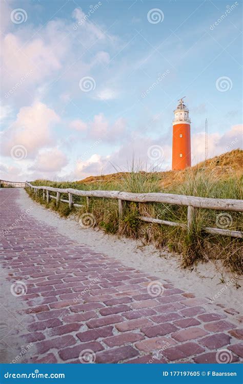 Texel Lighthouse during Sunset Netherlands Dutch Island Texel Stock ...