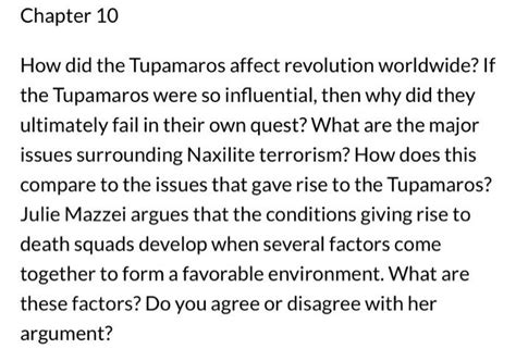 Solved How did the Tupamaros affect revolution worldwide? If | Chegg.com