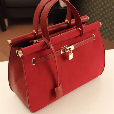 2013 High Quality Luxury Design Vintage Nubuck Leather With Lock Bag