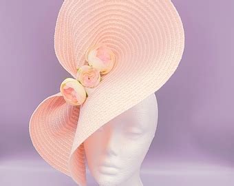 Hot Light Pink Church Carriage Kentucky Derby Hat W Shades Pink Sinamay