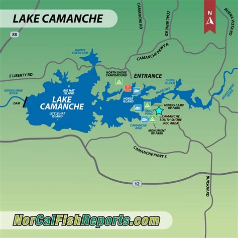 Lake Camanche Fish Reports And Map