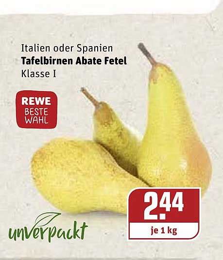 Tafelbirnen Abate Fetel Angebot Bei Rewe 1prospektede