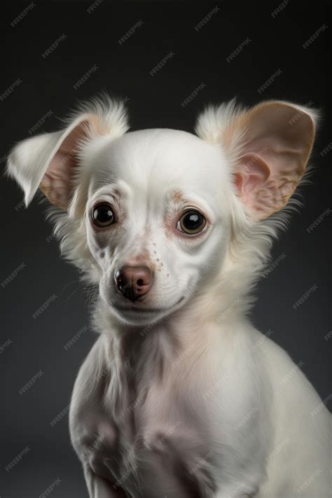 Premium Photo | Right Side Portrait of a Chiweenie White Short-Hair