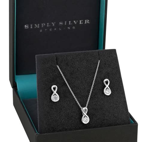 Simply Silver Sterling Silver Infinity Jewellery Set In A T Box