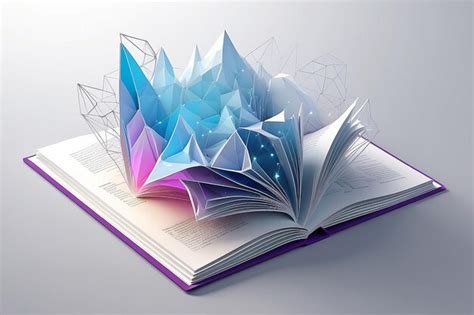 Premium Photo Abstract Open Book Low Poly Style Design