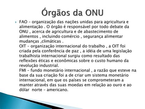 A Estrutura Da Onu Turma Prof Nelma Ppt