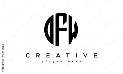 Letter Ofw Creative Circle Logo Design Vector Stock Vector Adobe Stock