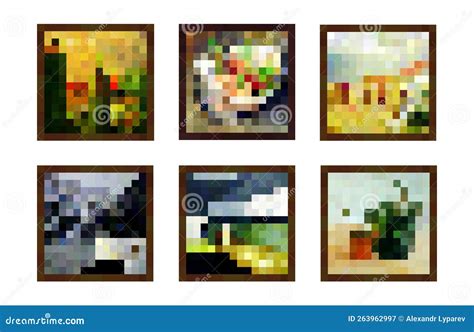 Minecraft Pixel Painting Set. Square 4:3 Canvas Item. Stock Vector ...