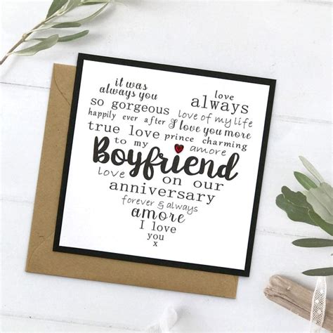 Anniversary Card For Boyfriend Boyfriend Card Boyfriend Etsy Uk Anniversary Cards For