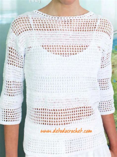 Blusa De Crochet Filet Con Gr Ficos Y Explicaci N Paso A Paso