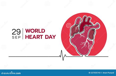 World Heart Day Banner With White Human Heart Sign And Stethoscope Sign