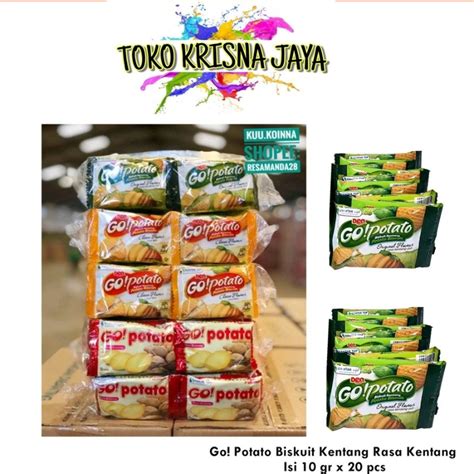 Jual GO POTATO BISKUIT KENTANG RASA KENTANG ASLI 1 PAK ISI 7 GR X 20