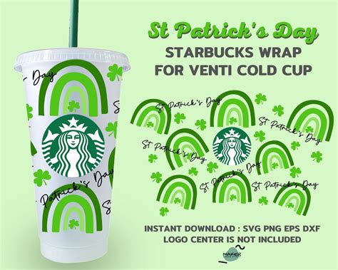 Digital Drawing Illustration St Patricks Day Starbucks Decal SVG