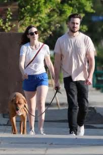 Sarah Ramos and boyfriend Matt Spicer with his dog in Los Angeles – GotCeleb