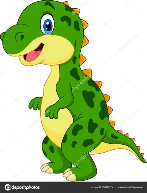 Dinosaurio Verde Caricatura Dinosaurio Vector Verde Caricatura Images