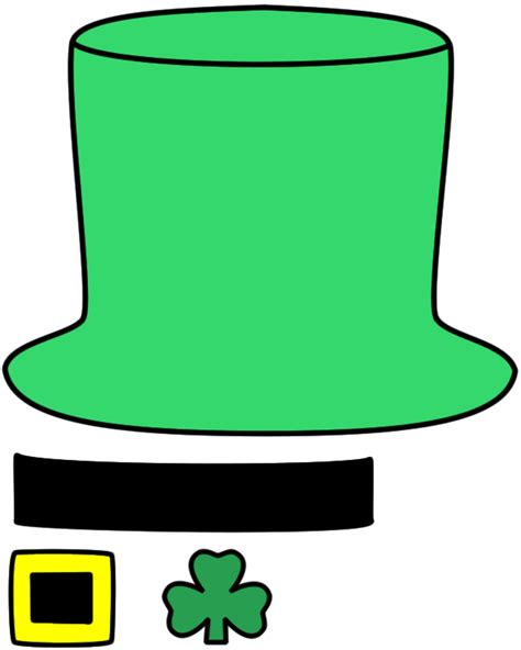 Leprechaun Hat Paper Craft Color Template St Patricks Day Hat St