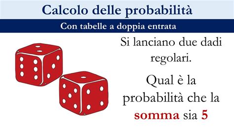 Probabilità e giochi coi dadi Tabelle a doppia entrata YouTube