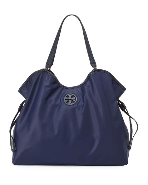 Tory Burch Slouchy Nylon Tote Bag In Blue Tory Navy Lyst