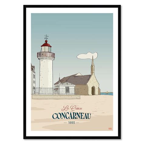 La Croix Concarneau Poster affiche image encadrée Cadr Aven