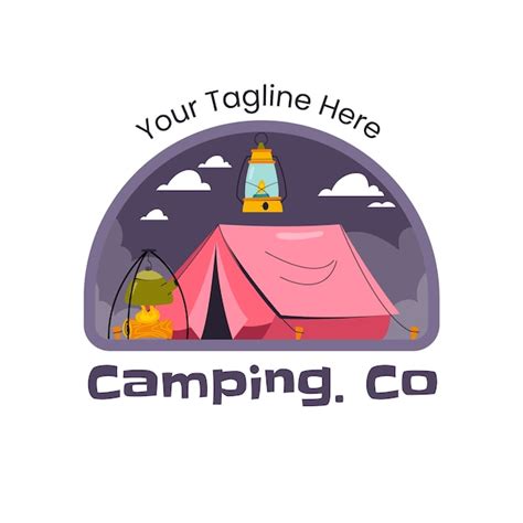 Free Vector | Flat camp logo template for summer season