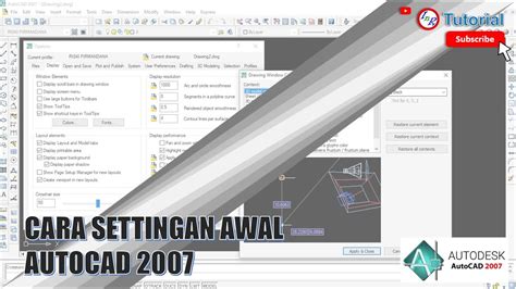 Cara Pengaturan Awal AutoCAD 2007 YouTube