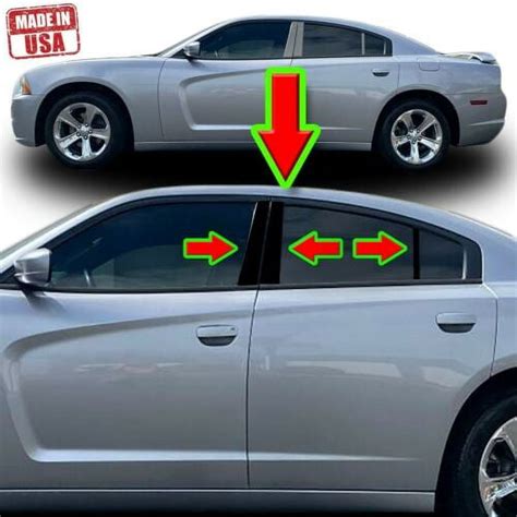 For Dodge Charger 2011 2021 6pc Black Pillar Posts Set Door Trim Piano