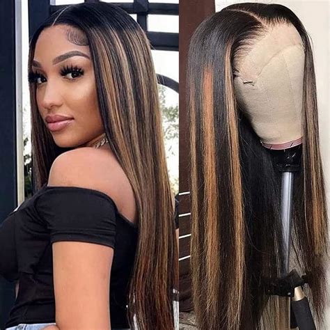 Amazon Highlight Lace Front Wig Human Hair Body Wave Ombre Honey