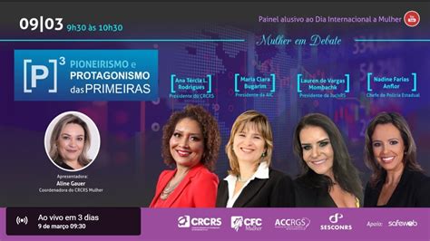 Dia Internacional Da Mulher Crcrs Reúne Em Live Mulheres Pioneiras E