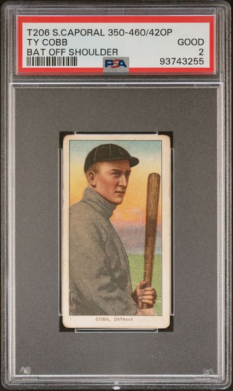 T206 Ty Cobb Bat Off Shoulder Detroit PSA 2 Sweet Caporal Back EBay