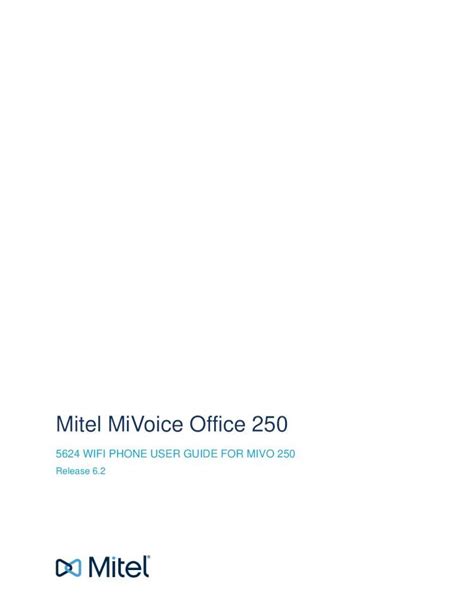 Pdf Mitel Mivoice Office 250 5624 Wifi Phonemitel Wireless 5624