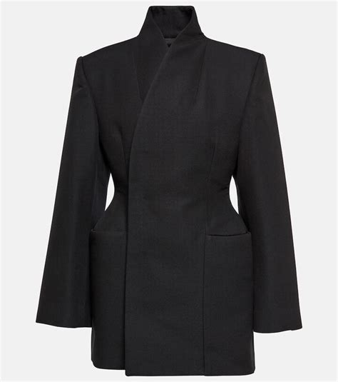 Balenciaga Minimal Hourglass Wool Blazer Shopstyle