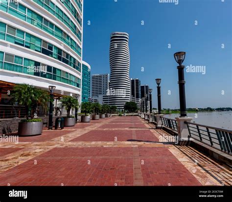 A Landscape Wide Angle Cityscape Of Guayaquil On The Malecon 2000